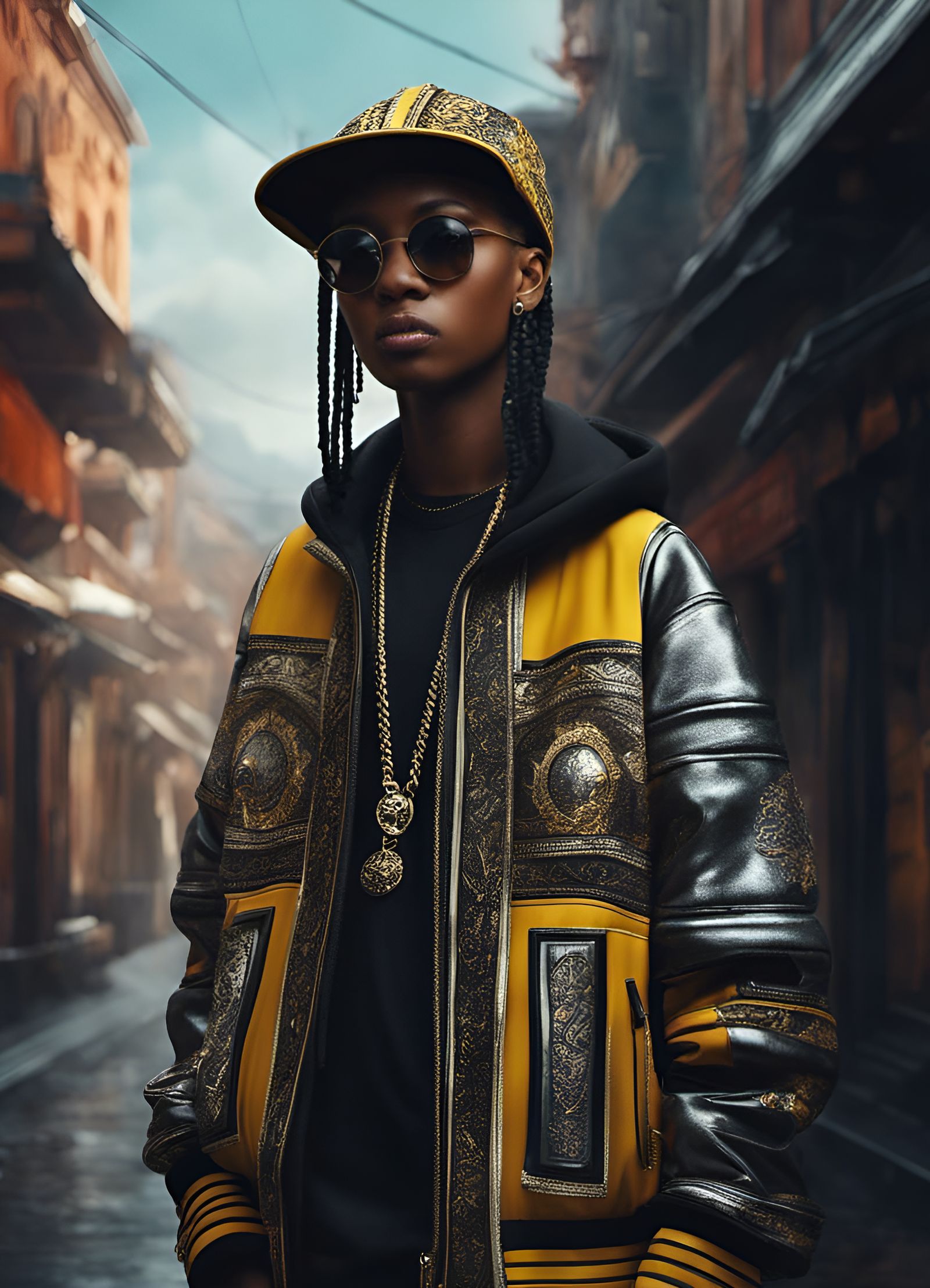 Hip Hop Fashion Portrait in Digital Matte Painting