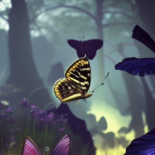 Fantastical Butterfly in Detailed Matte Painting