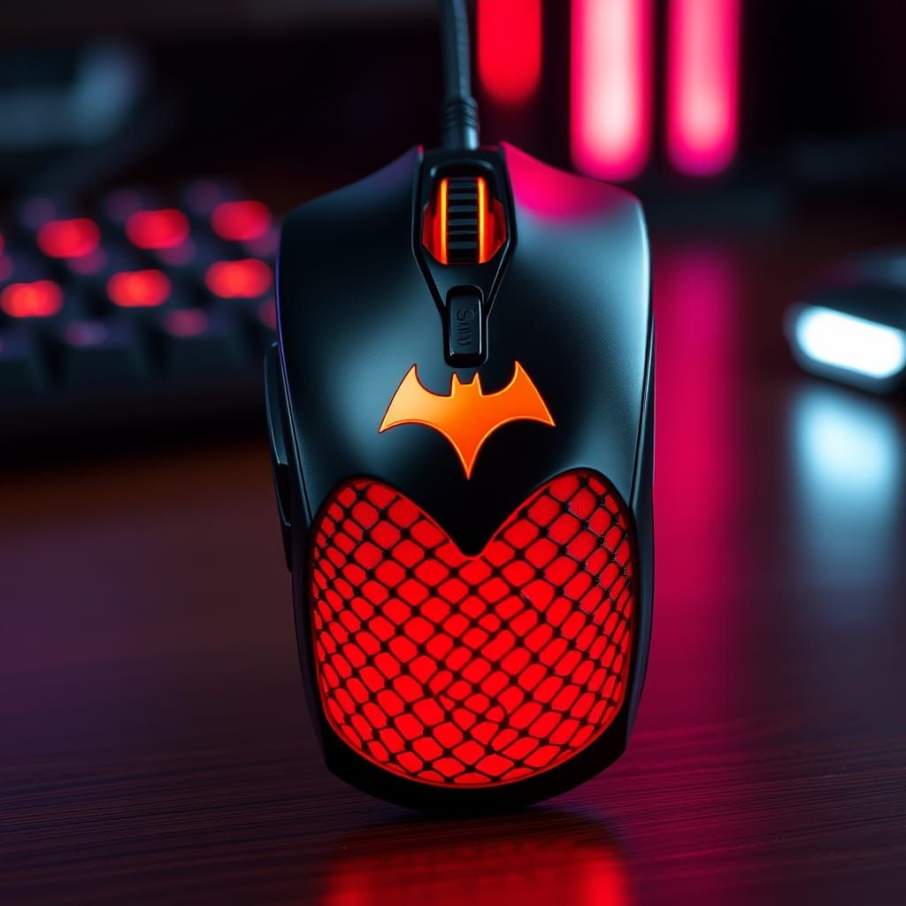 Batgirl Computer Mouse in Cyberpunk Style