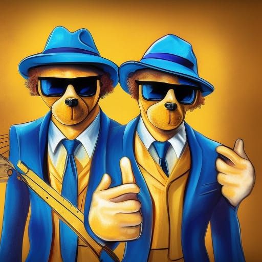 Honey Bees Channel The Blues Brothers: Hyperrealistic Art