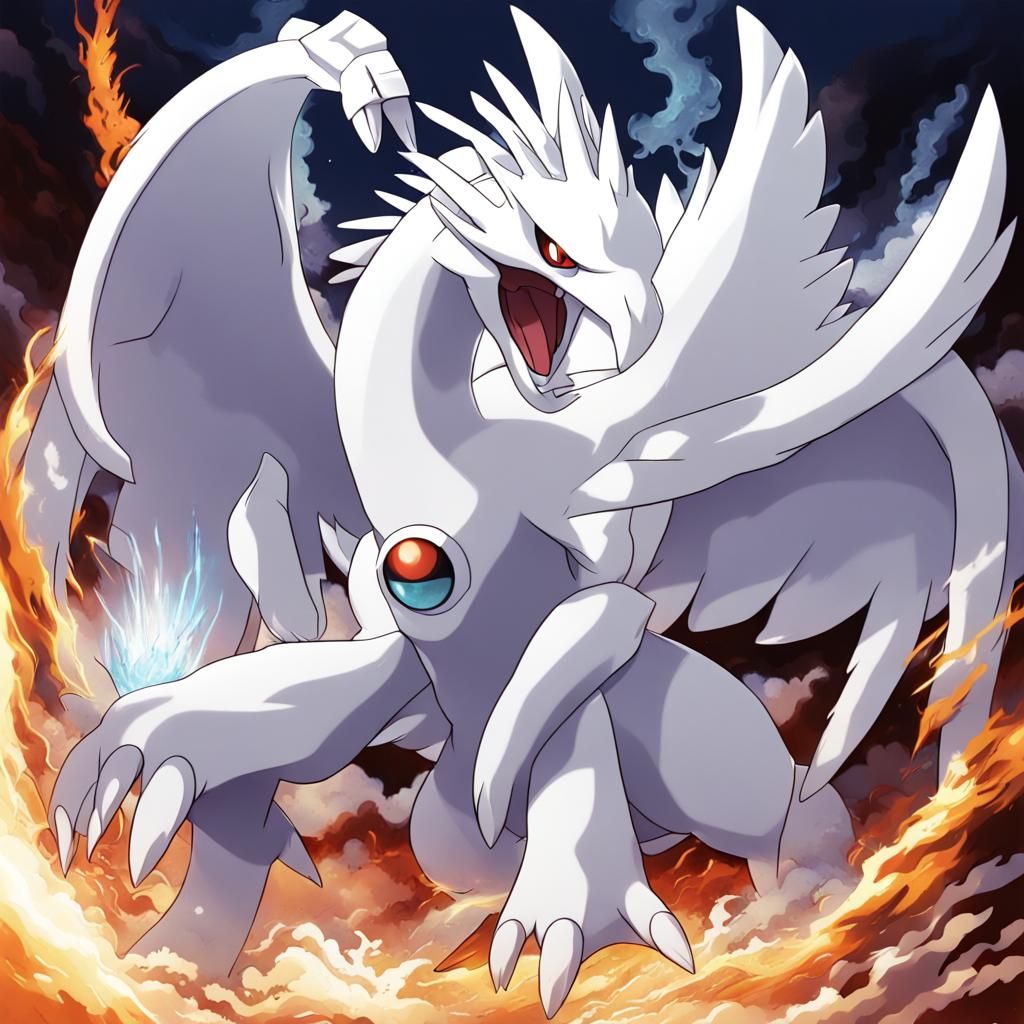 Majestic Pokémon Reshiram in Anime Style