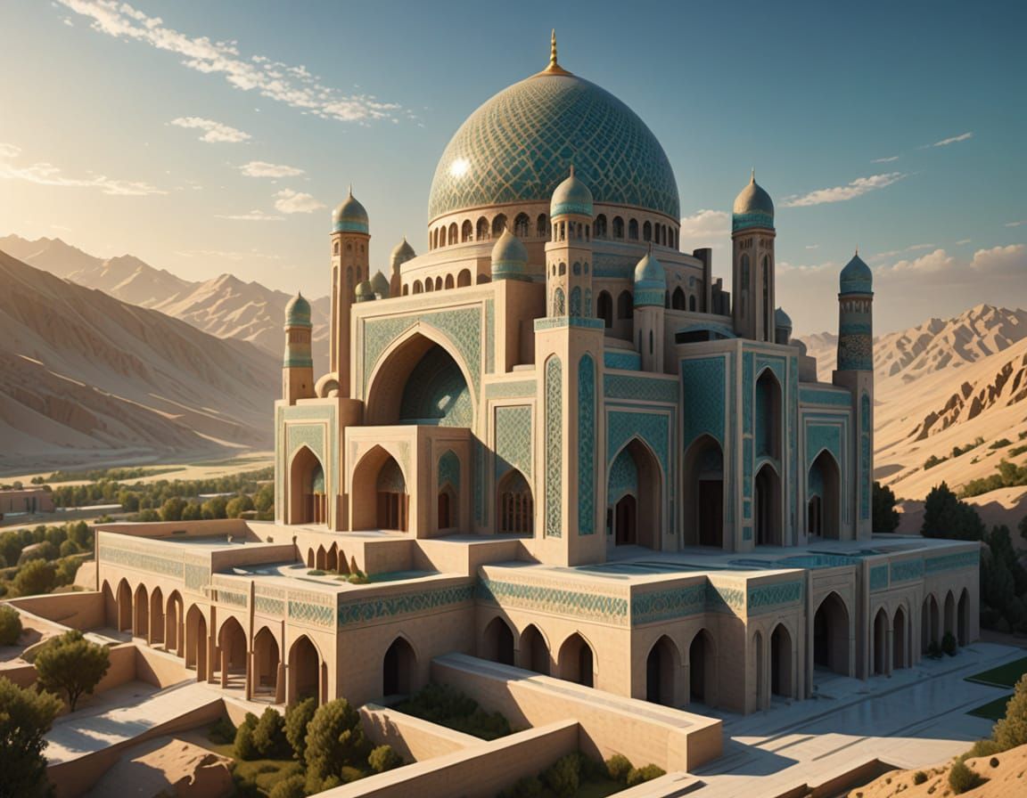 Historical Architectural Rendering of Ulugbek Observatory in...