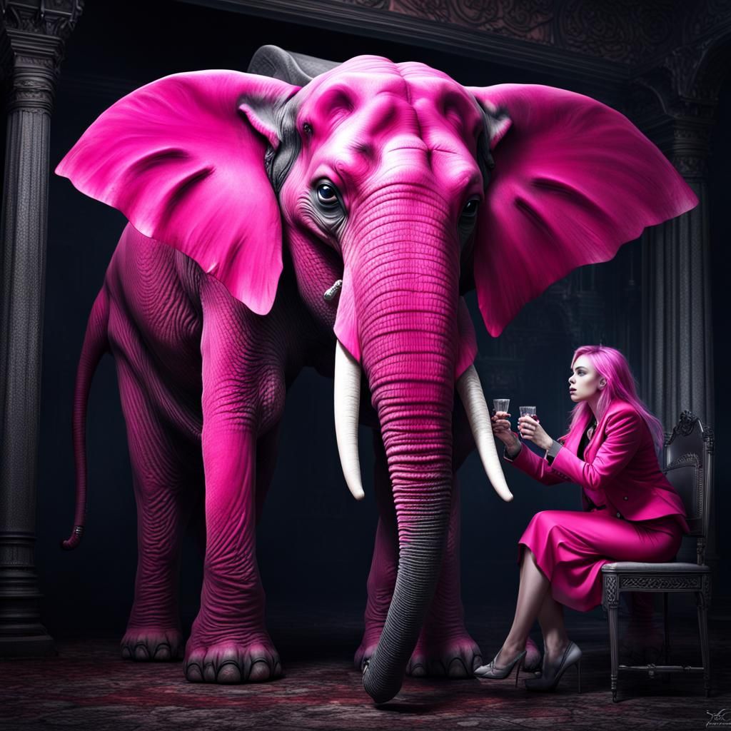 Pink Elephant and Vampire Share Fanta