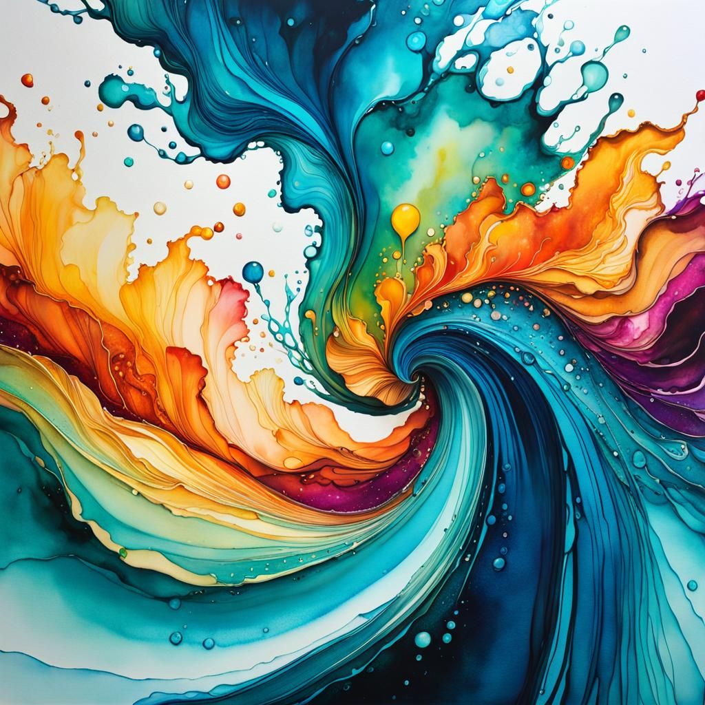 Alcohol Ink Art: Water Spill Storyline