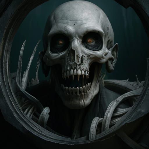 Menacing Demonic Humanoid Necrosimus in Dark Fantasy Style