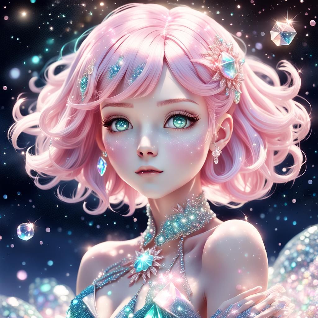 Celestial Woman Portrait in Anime Style