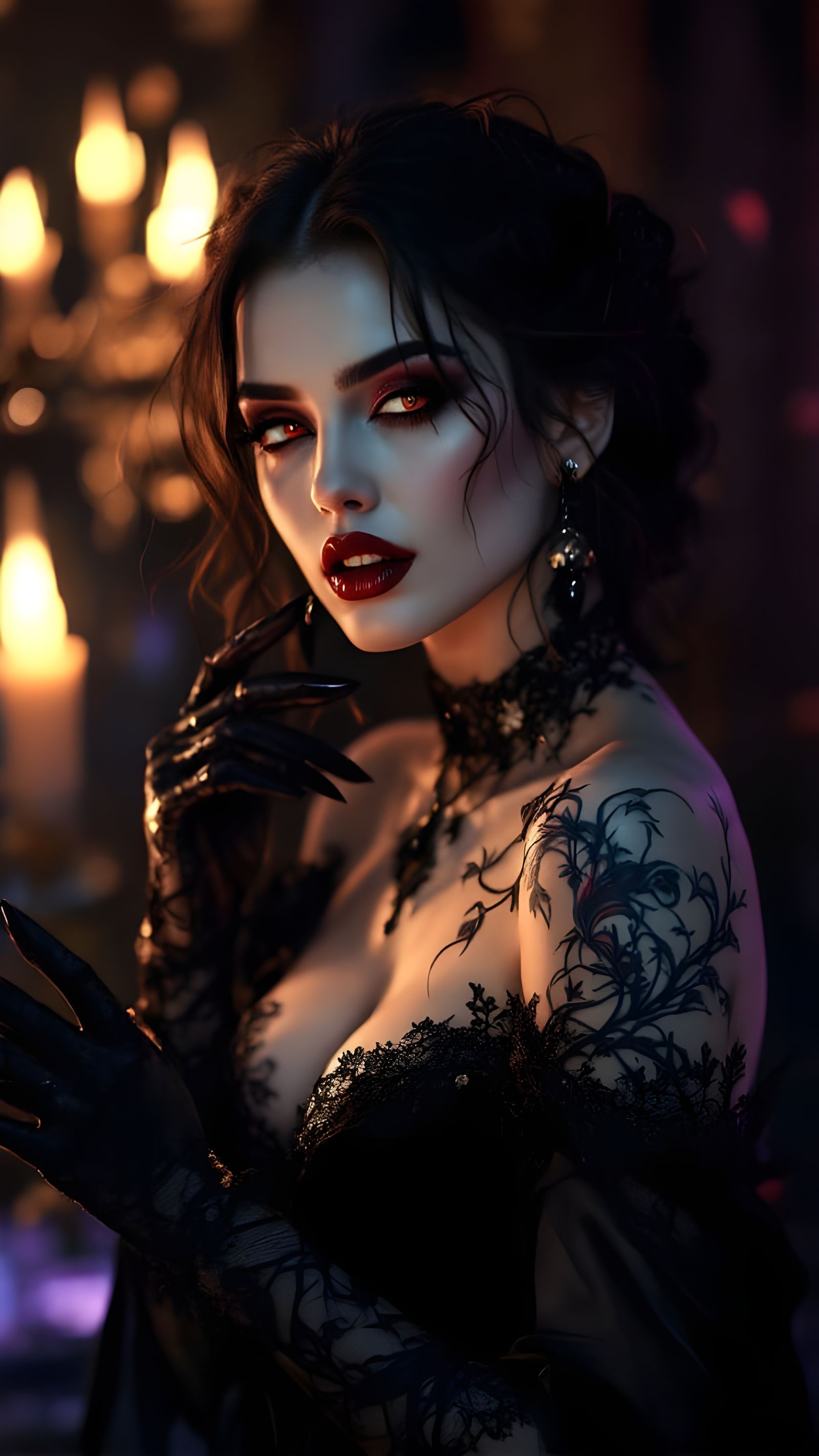 Gothic Siren Unveiled in Cinematic Chiaroscuro Lighting
