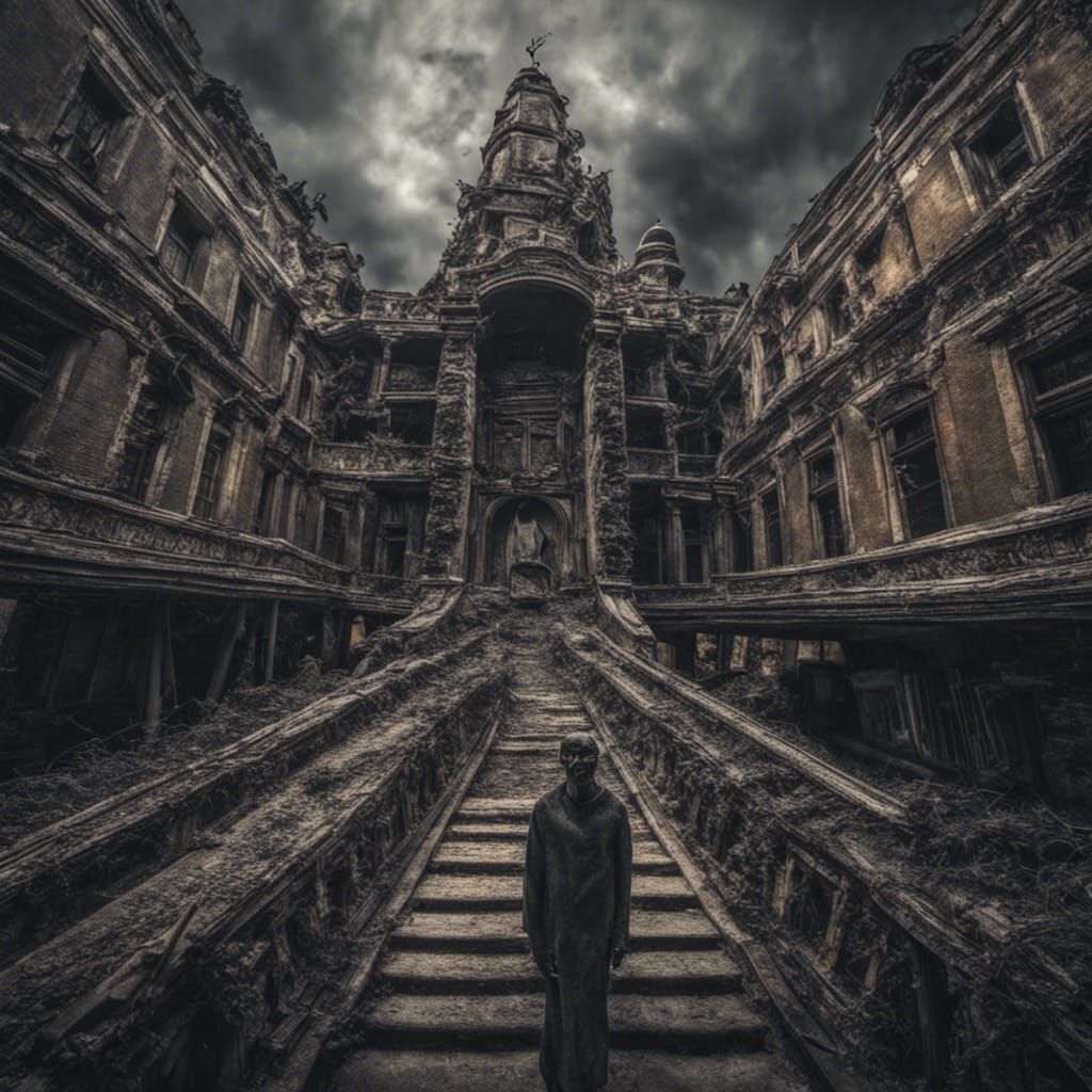 Nightmarish Hyperrealistic Scene with Intricate Details