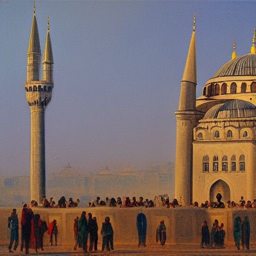Galata Tower, Istanbul: An Oil Painting circa 1800