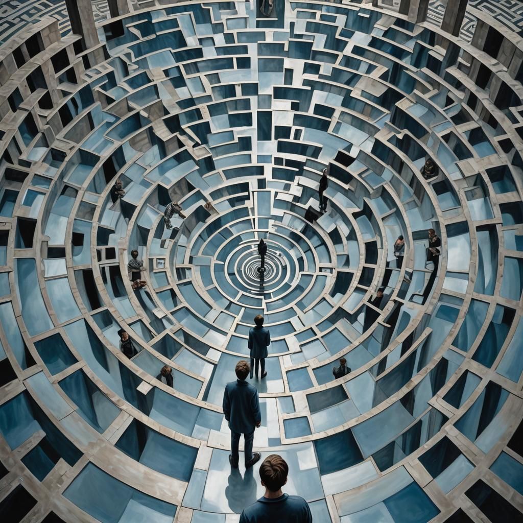 Endless Reflections in a Surreal Mirror Labyrinth