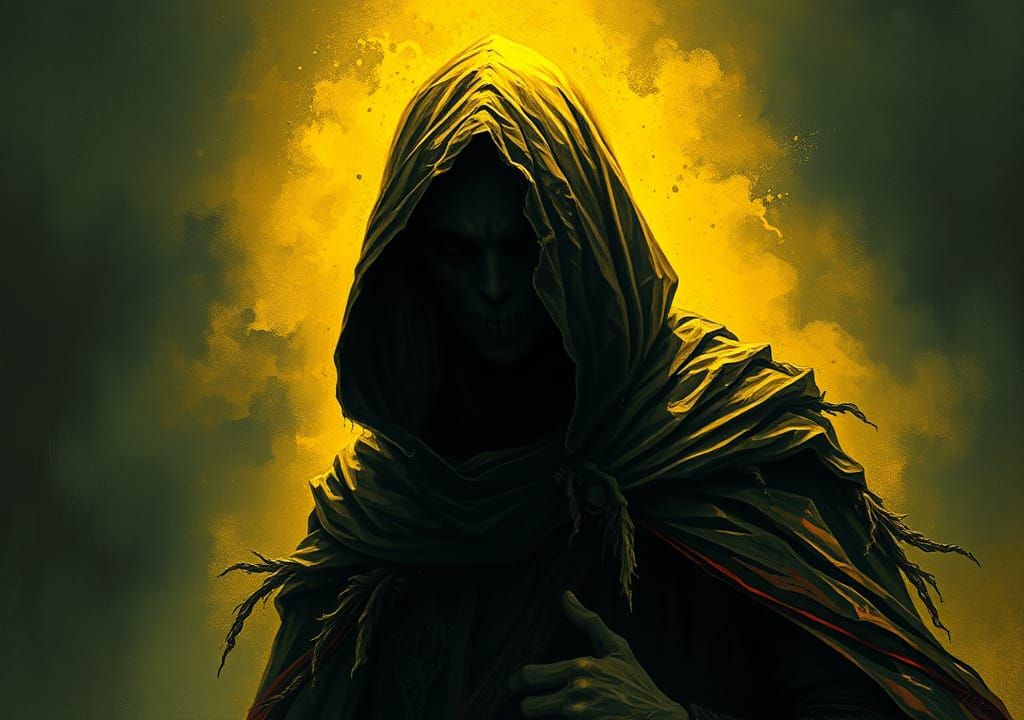 Eerie King in Yellow Illustration in Doré Style