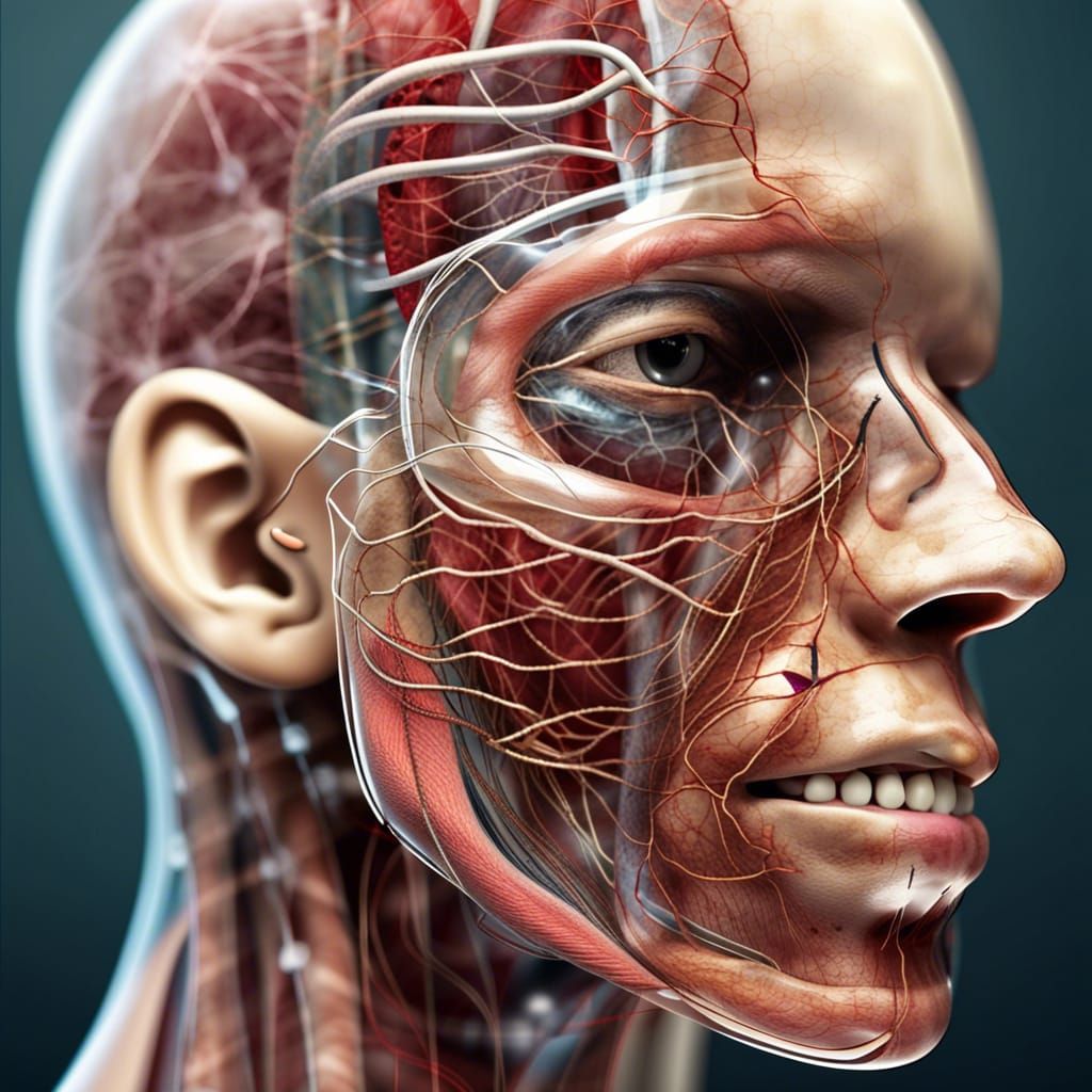 Transparent Human Head Revealing Internal Anatomy