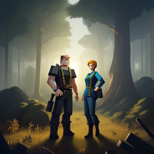 Roblox Character & Steve Minecraft Concept Art