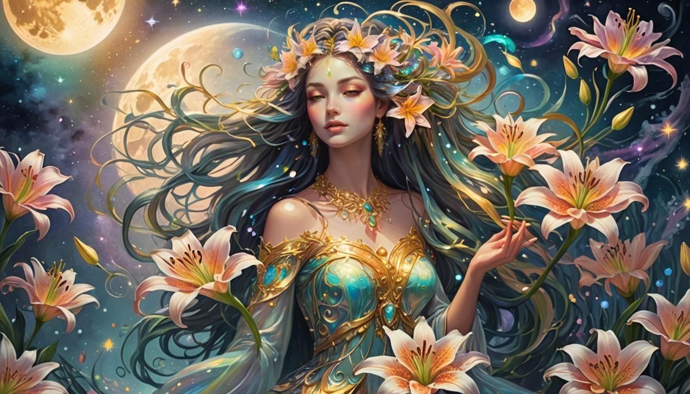 Bioluminescent Goddess in Pastel Colors