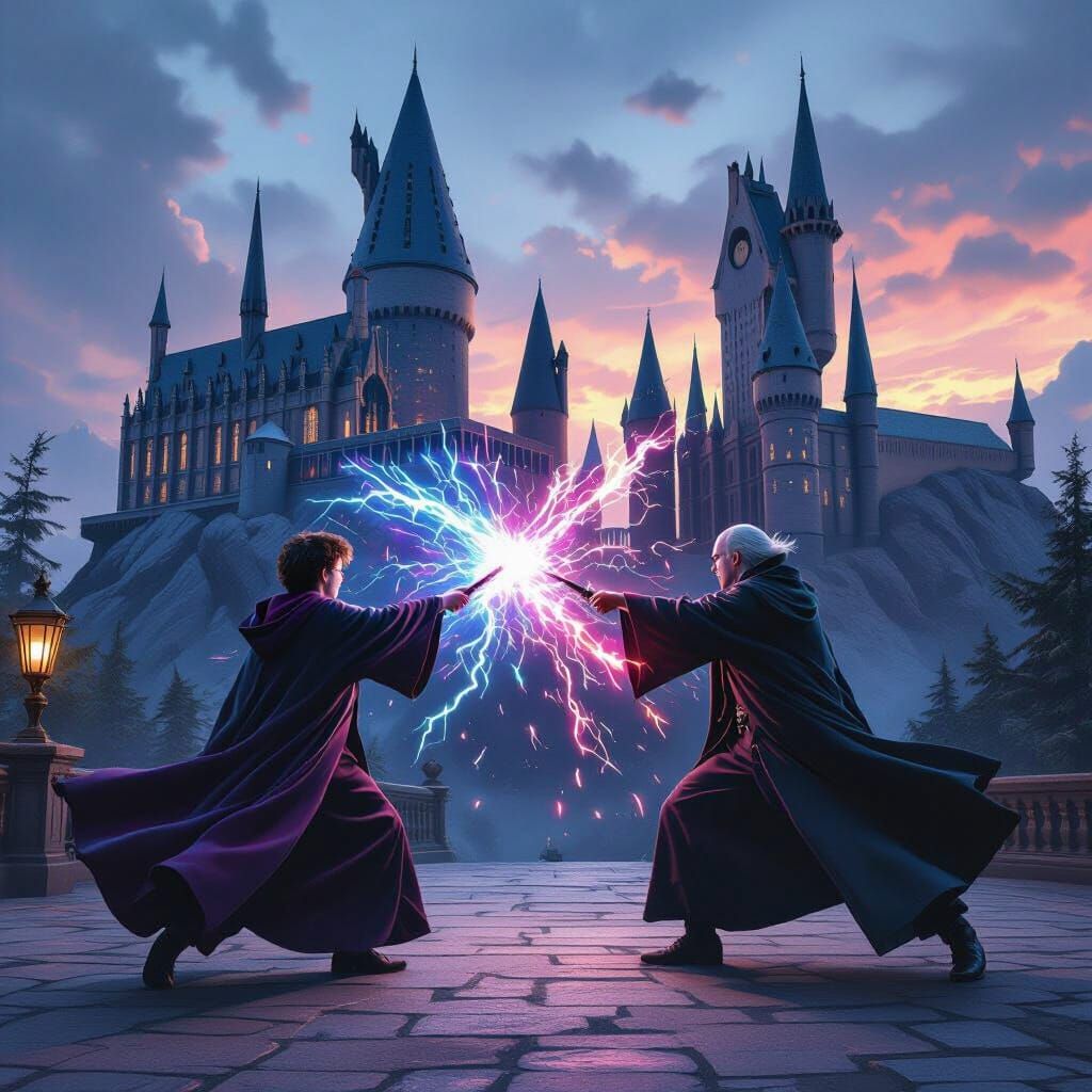Harry Potter vs Voldemort: Magical Duel at Hogwarts