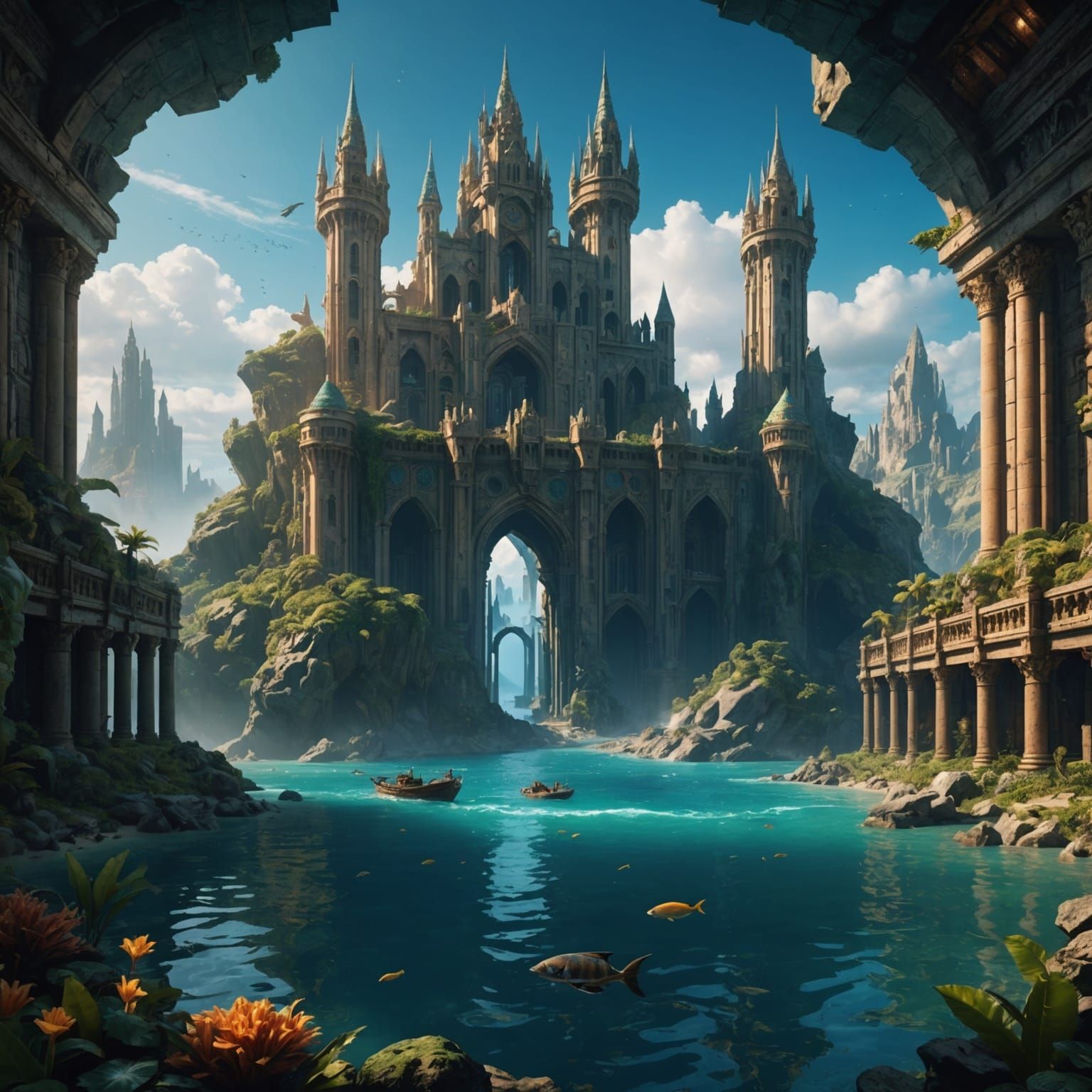 Atlantis Discovered: Detailed Matte Painting