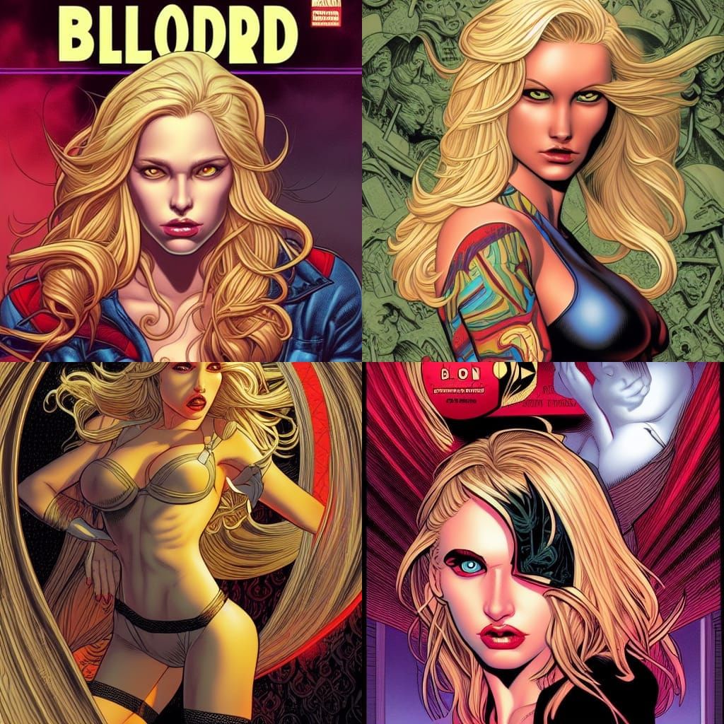 Blonde Girl in Comic Book Art Style