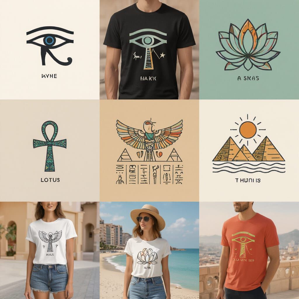 Modern Egyptian Summer T-Shirt Collection Mockups