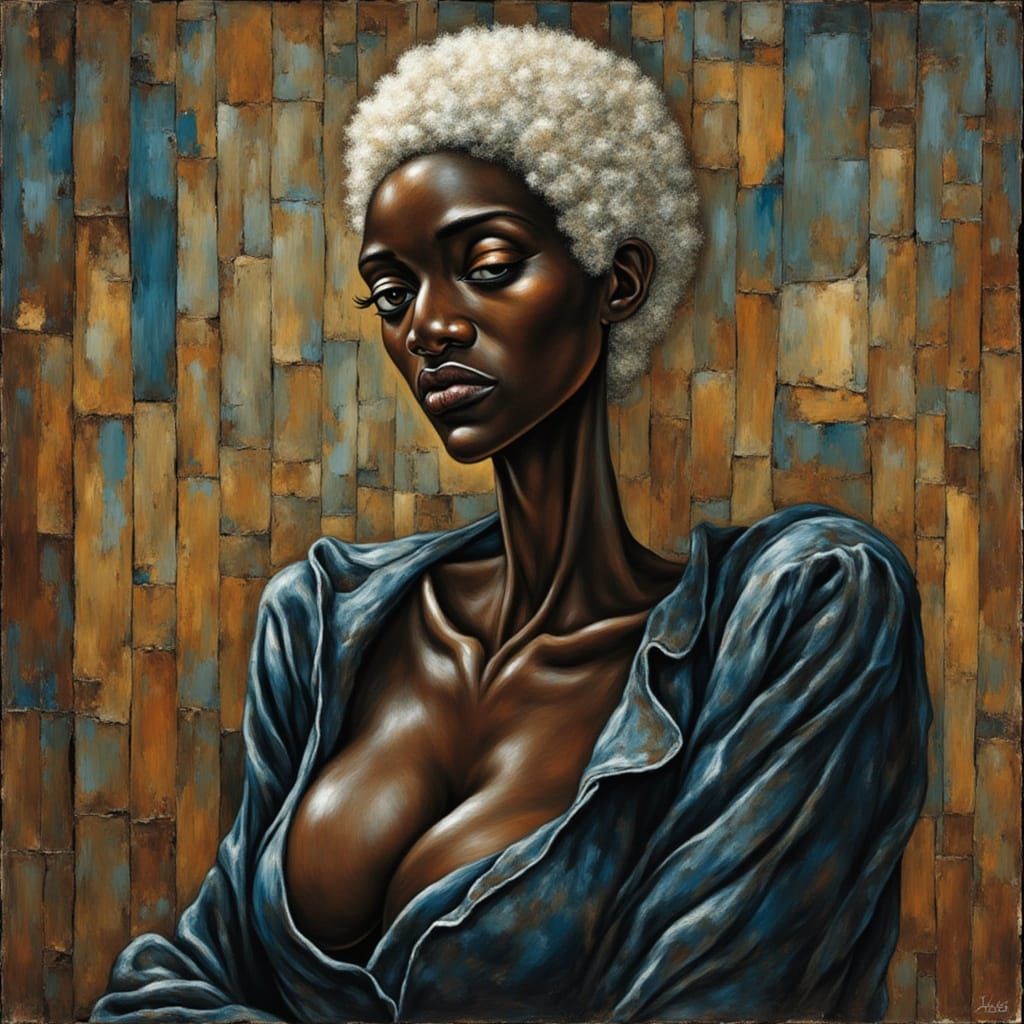 Expressionist Portrait of Woman in Neo-Impressionist Style