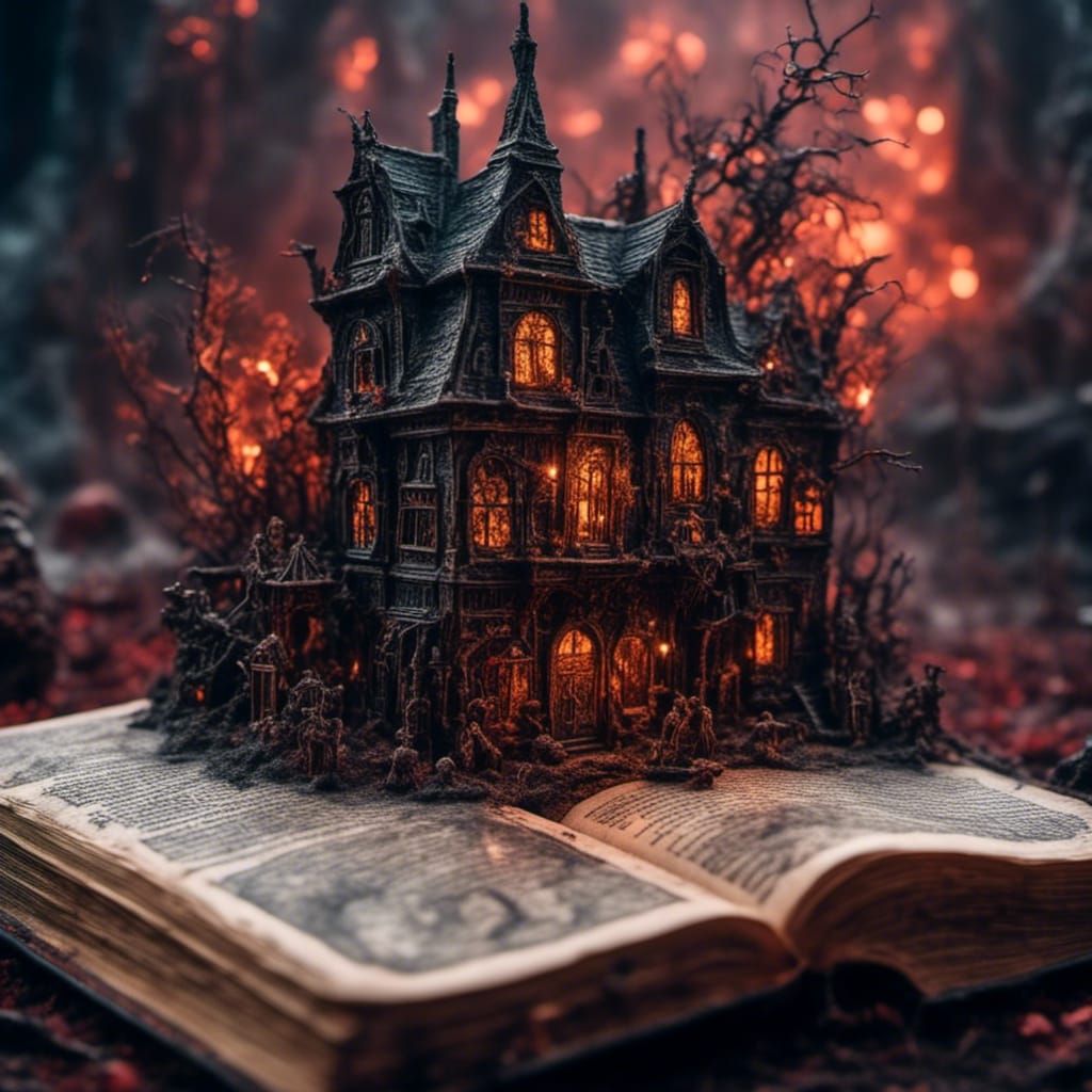 Haunted village open book
