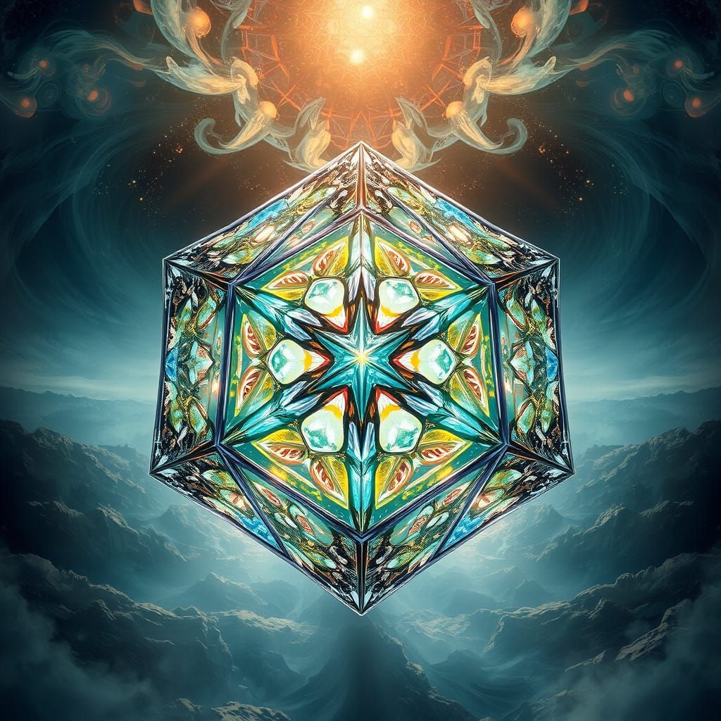 Thesserac (a four dimensional cude). A massive structure ble...