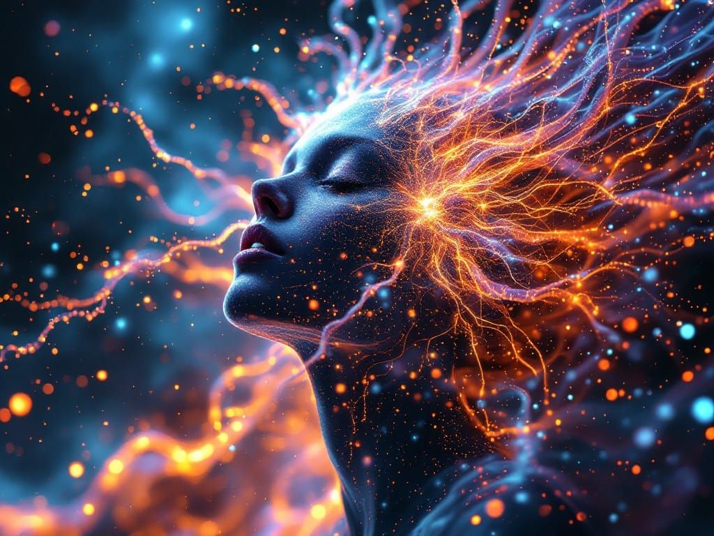 Ethereal Bioelectric Entity in Iron Rainstorm