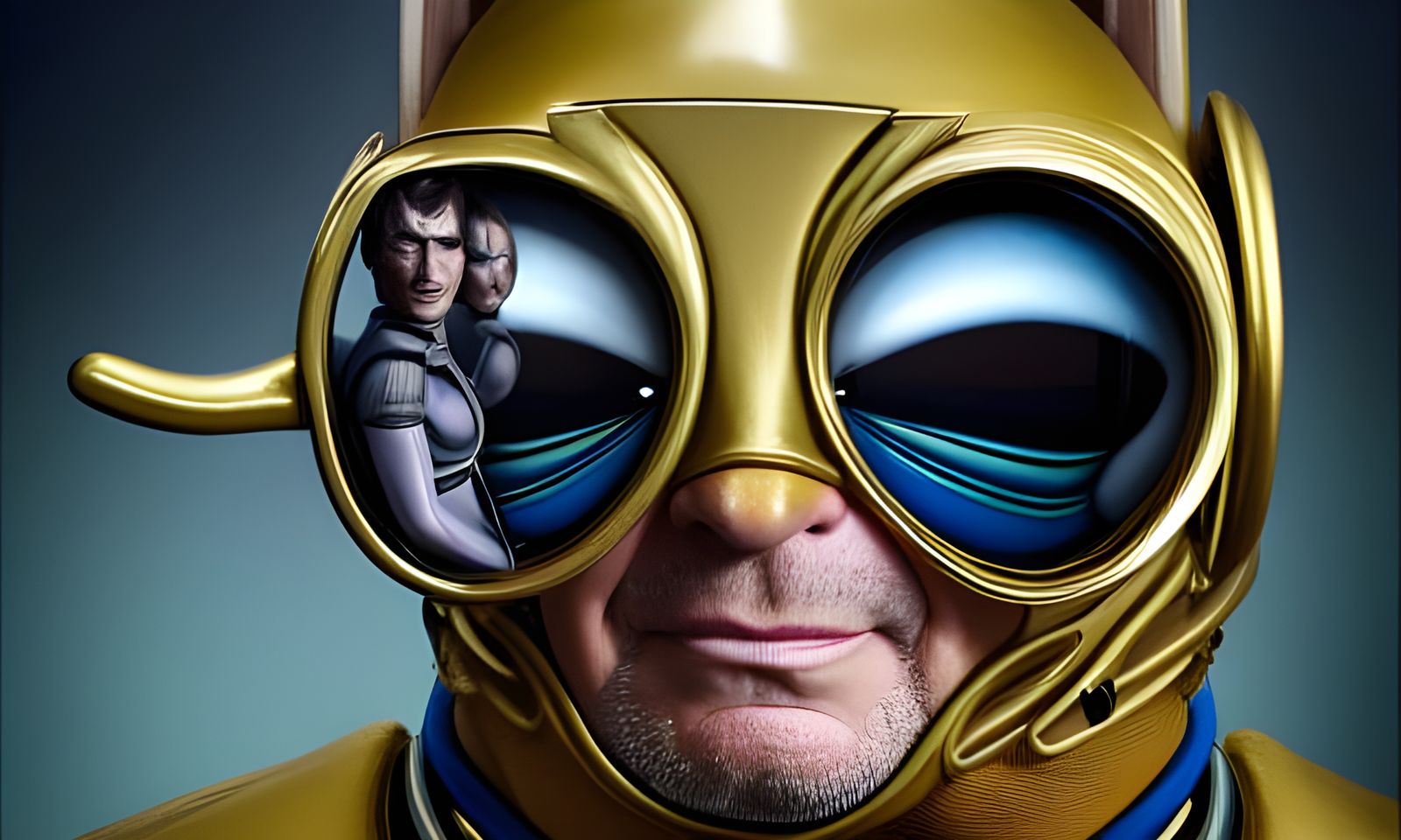 Captain Kirk as Anthropomorphic Beetle in Majolica Style