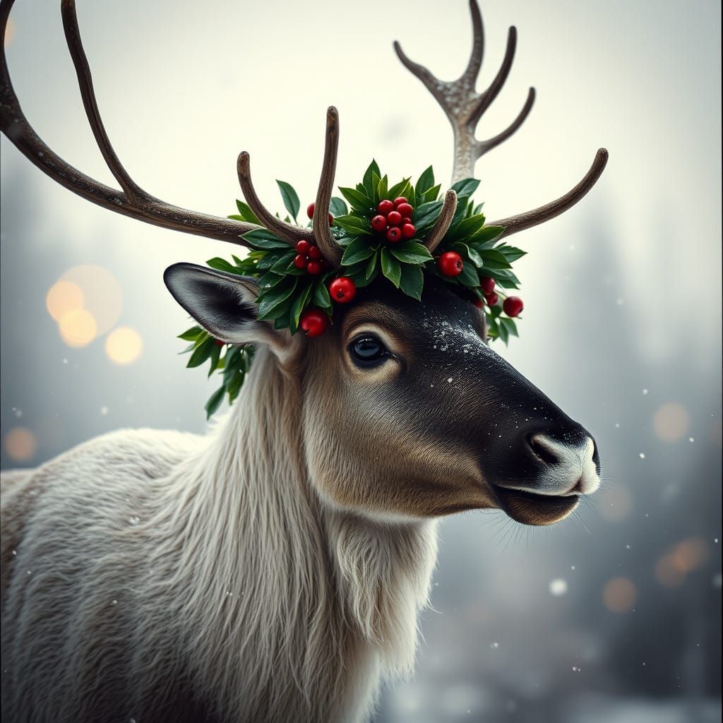 Winter Wonderland Deer in Festive Attire