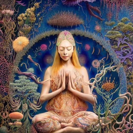 Surreal Composers in Starship Forest, Oil on Ceramic