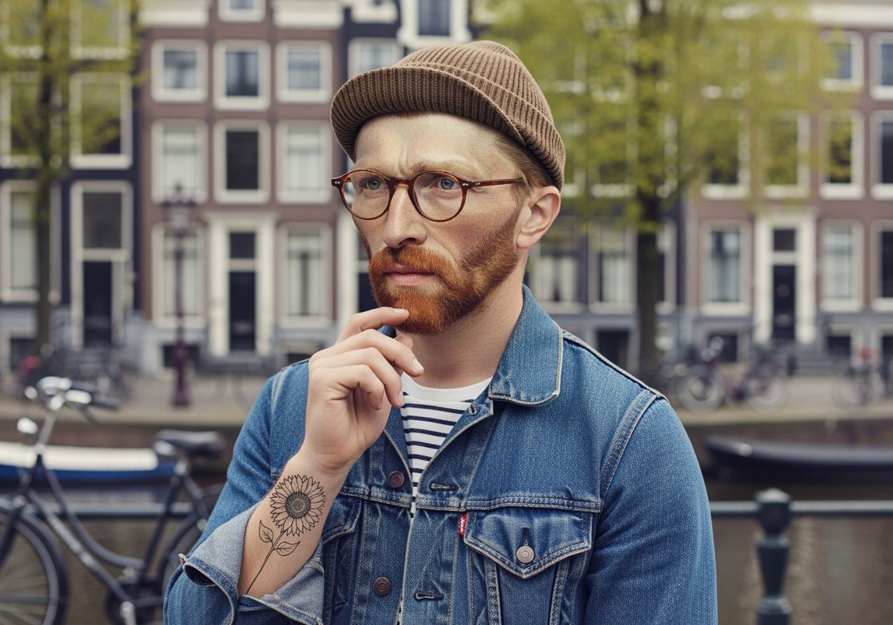 Hipster Van Gogh in Amsterdam