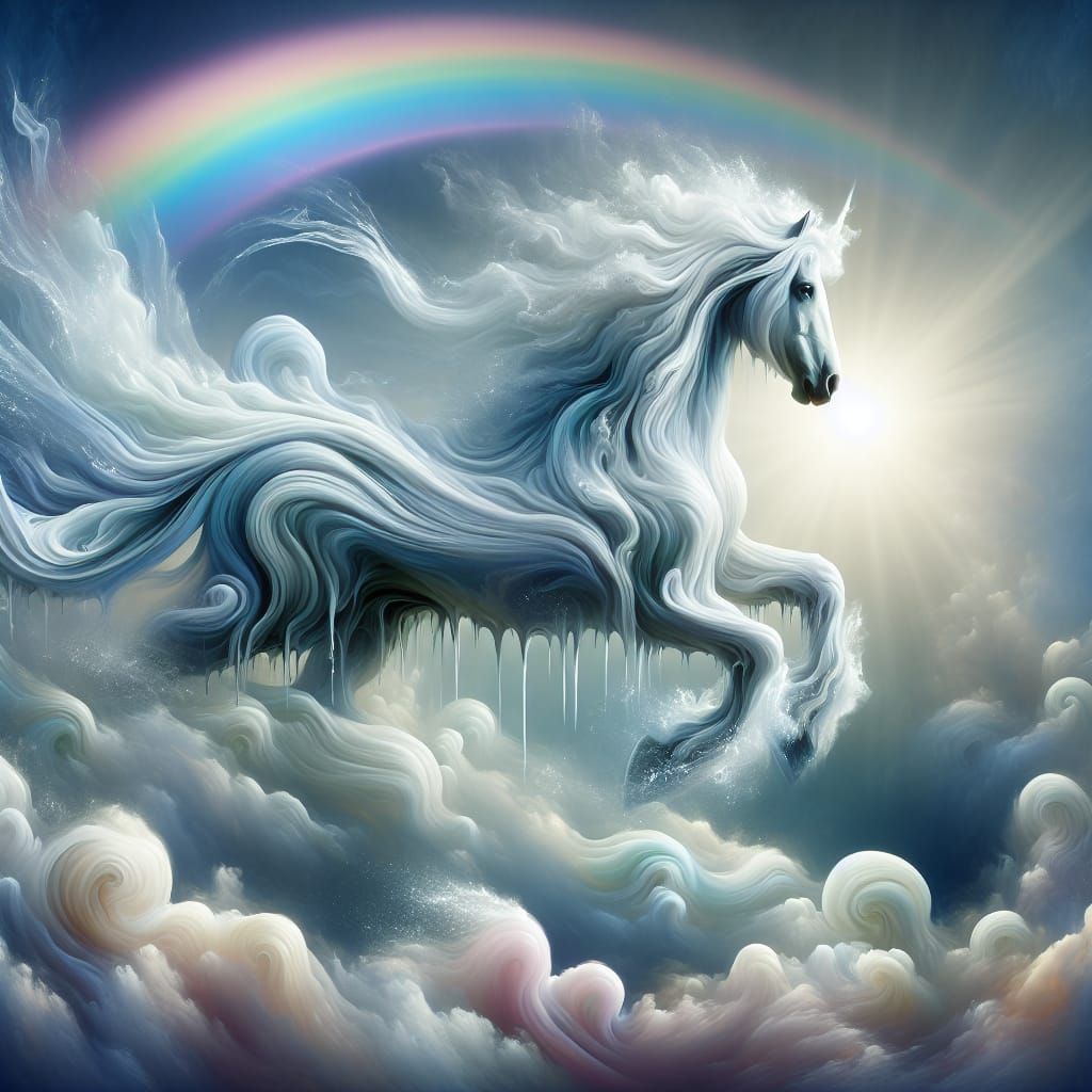 Ethereal Stallion Racing the Heavenly Realm