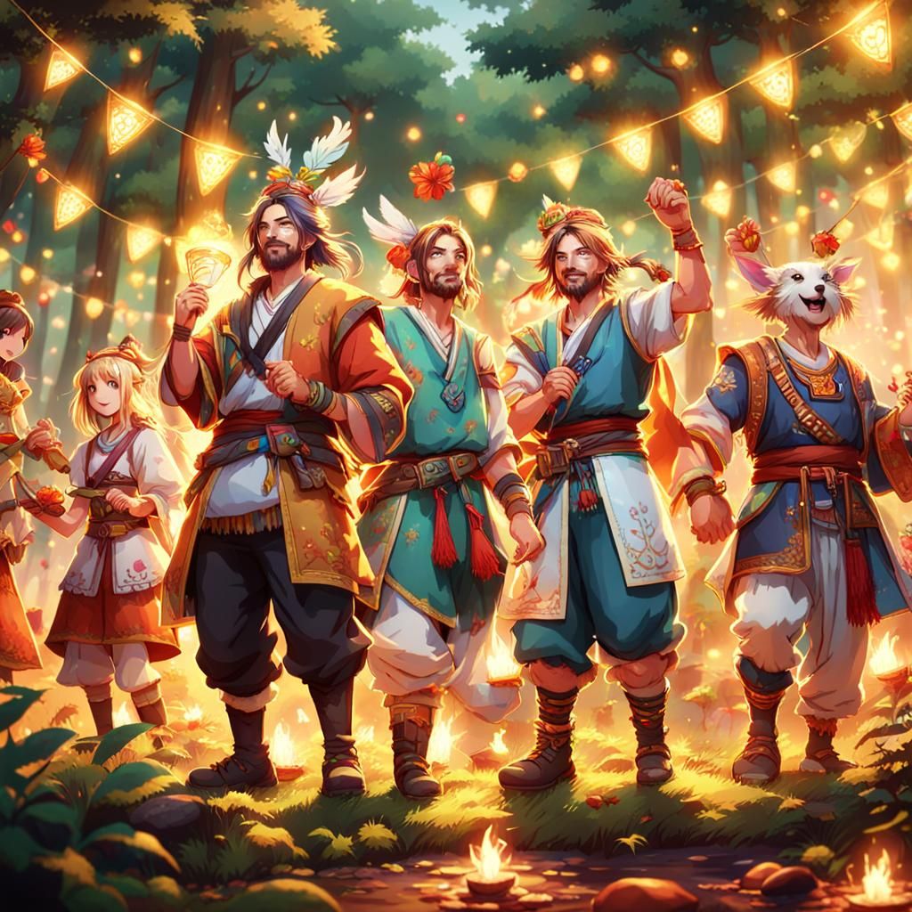 Game Characters Celebrate Forest Festival