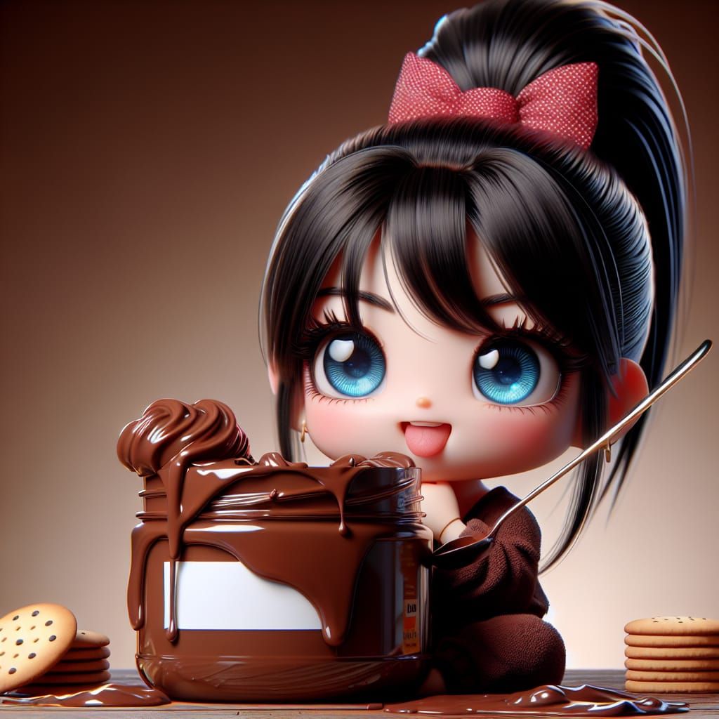 Charming Chibi Girl's Chocolate Adventure in 3D