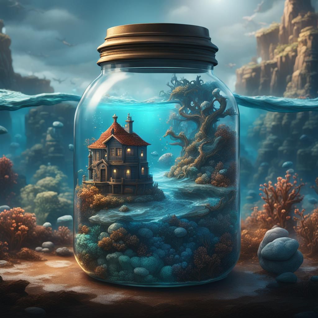 Ocean in a Jar: Detailed Matte Painting
