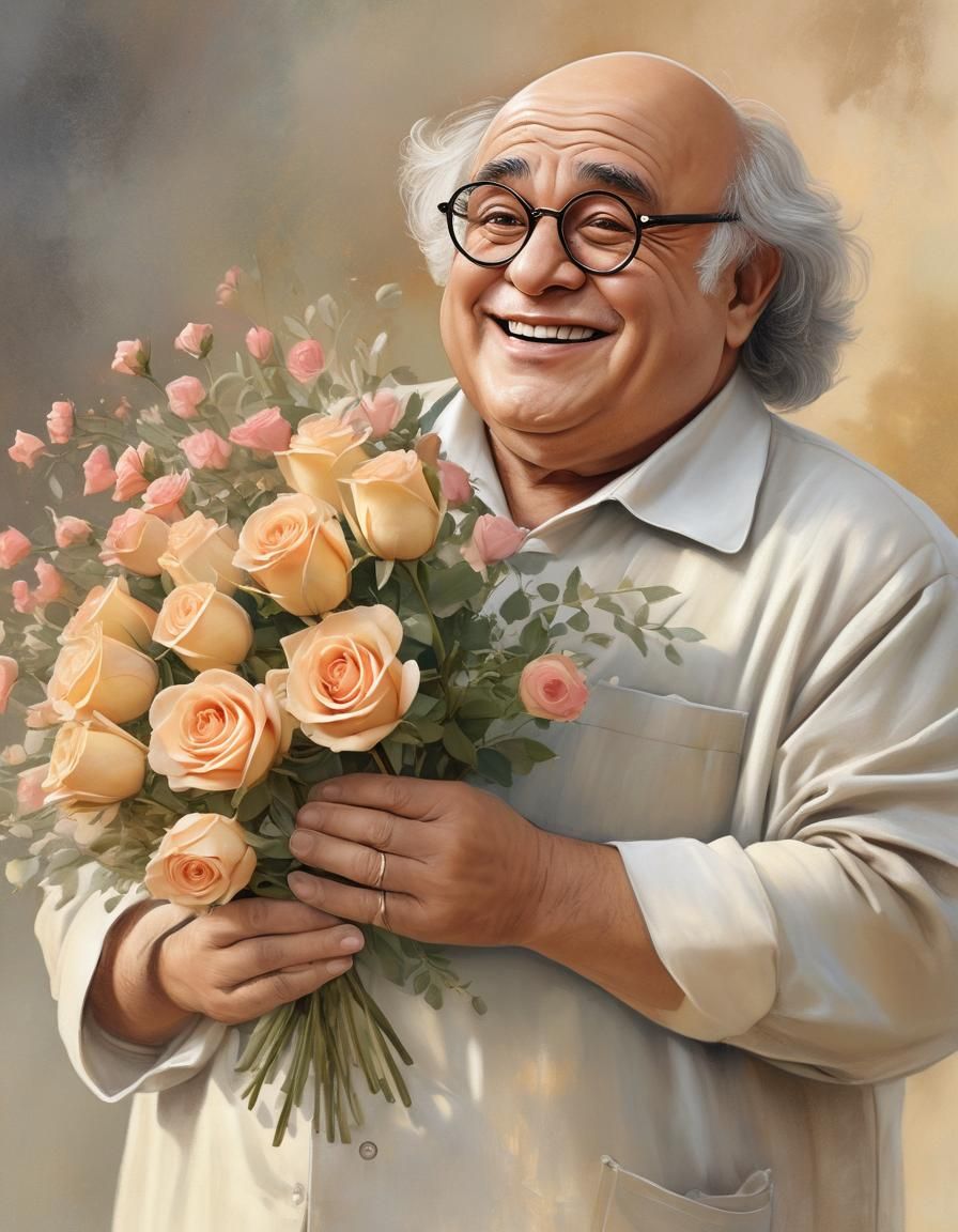 Danny DeVito Storybook Illustration in Golden Light