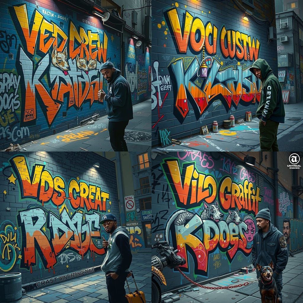 Rapper and Graffiti Artist Portrait in Matte Painting Style