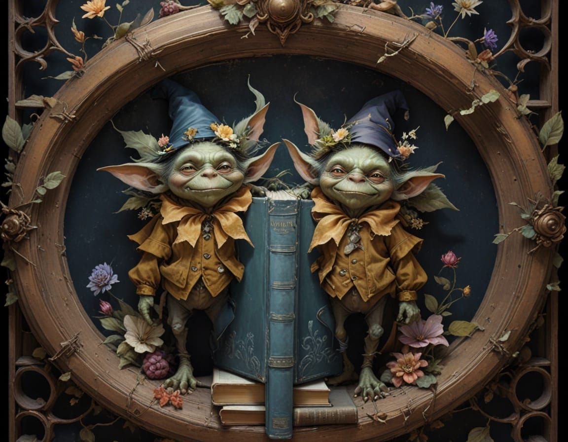 Caricatured Goblin Creature in Vintage Style