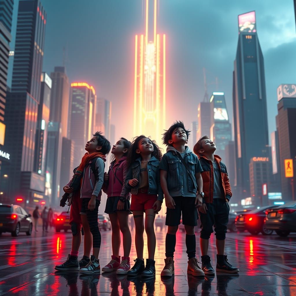 Young Heroes Daring to Challenge the Impossible in a Futuris...