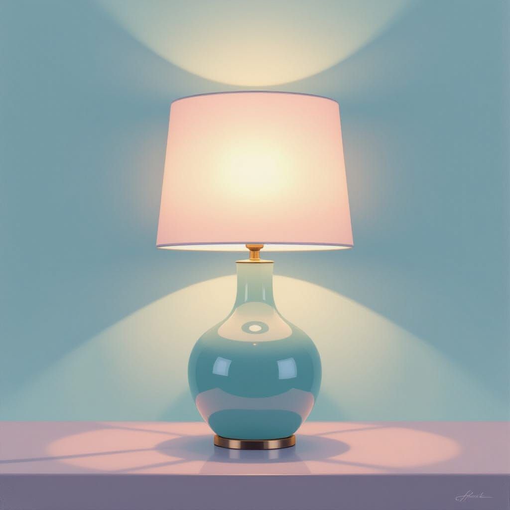 Ethereal Minimalist Lamp with Pastel Gradients