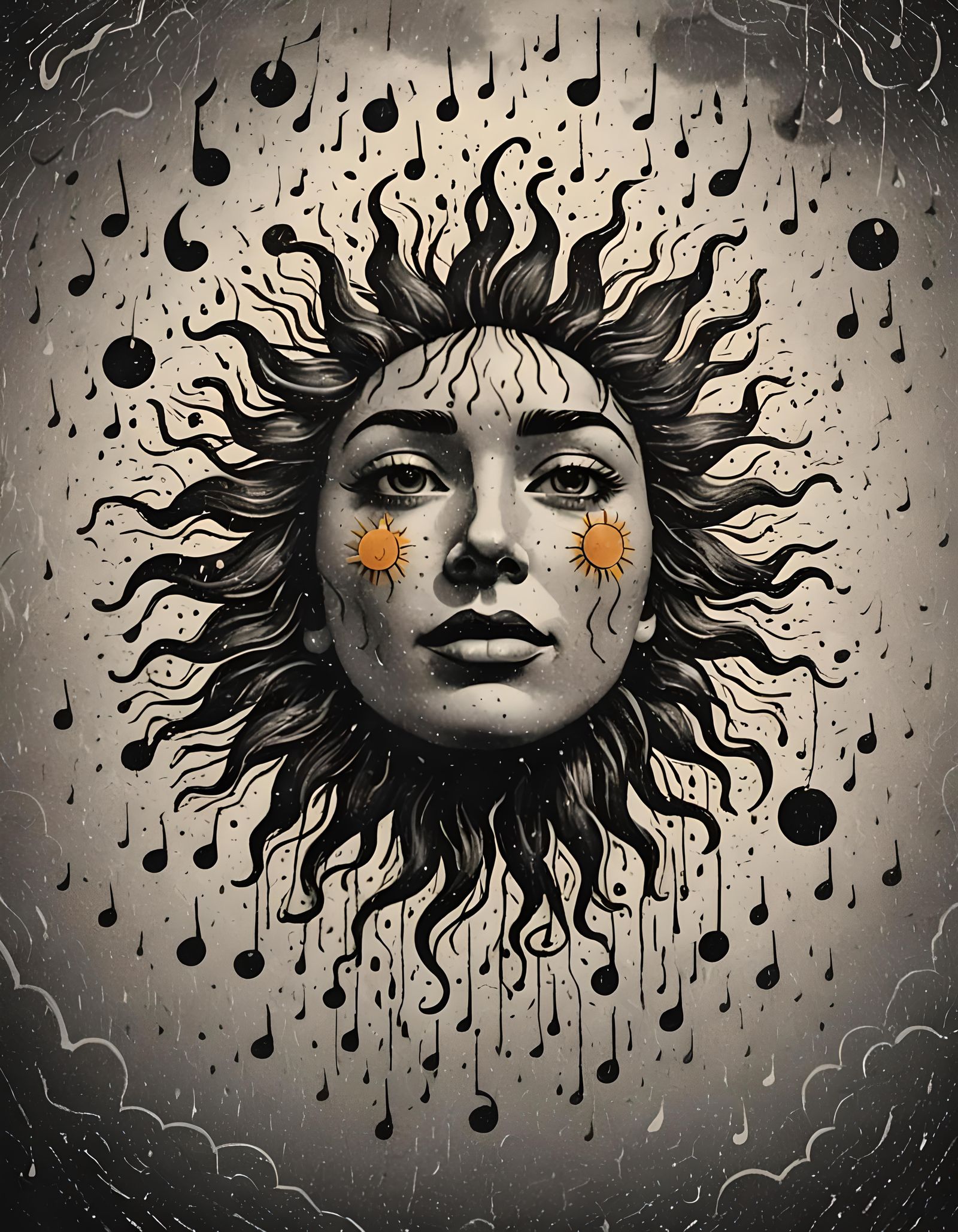 Psychedelic Sun Crying Rain: Sixties-Inspired Art