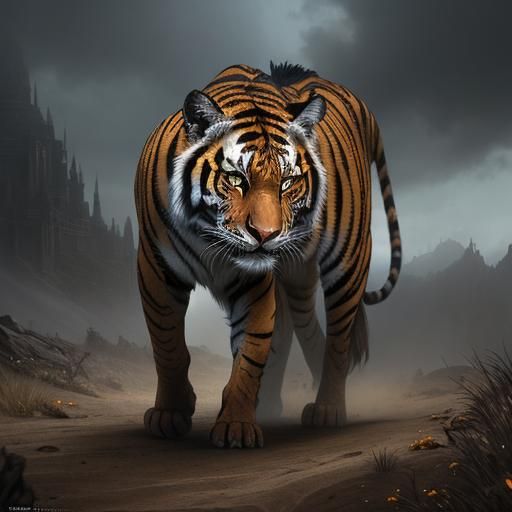 Epic Female Weretiger on Warrior's Path