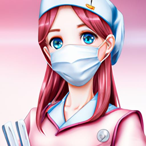 Anime Surgical Nurse Illustration in Studio Ghibli Style