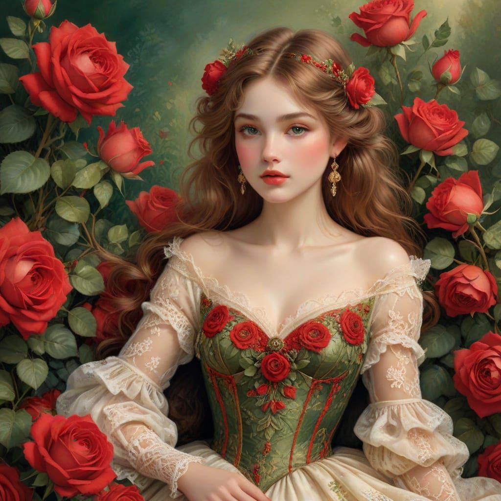 Roses in Golden Light: Whimsical Impressionist Blooms