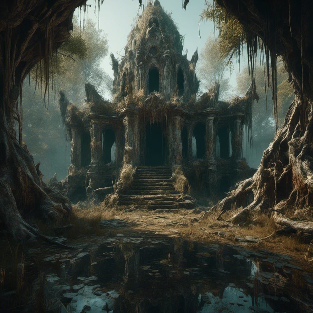 Goblin Graffiti on Abandoned Swamp Temple