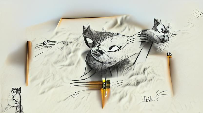 Bill the Cat: Minimalist Pencil and Ink Sketch