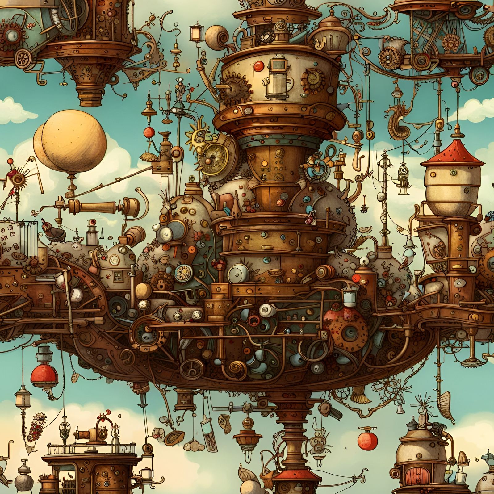 Whimsical Contraption (Homage to Rube Goldberg and Heath Robinson) (I)