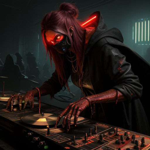Cyberpunk Post-Apocalyptic DJ Scene
