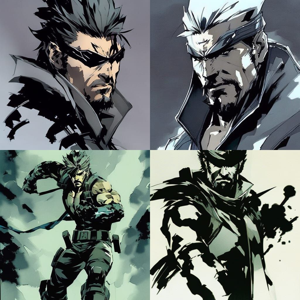 Solid Snake Watercolor Portrait by Yoji Shinkawa