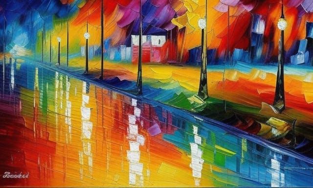 Colorful Impasto Painting in Expressionist Style