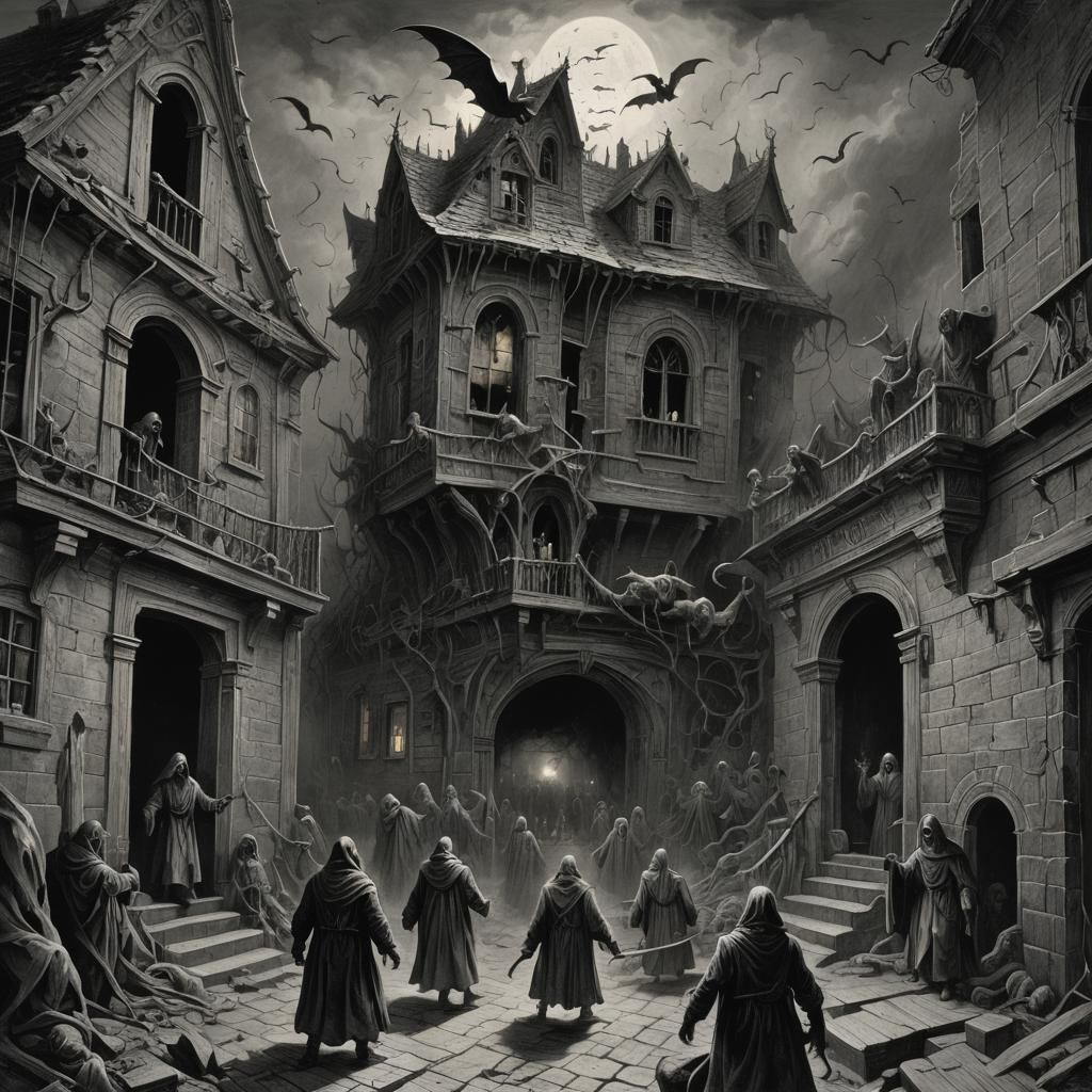 Terrifying House in Hell with Ghosts, Gothic Horror